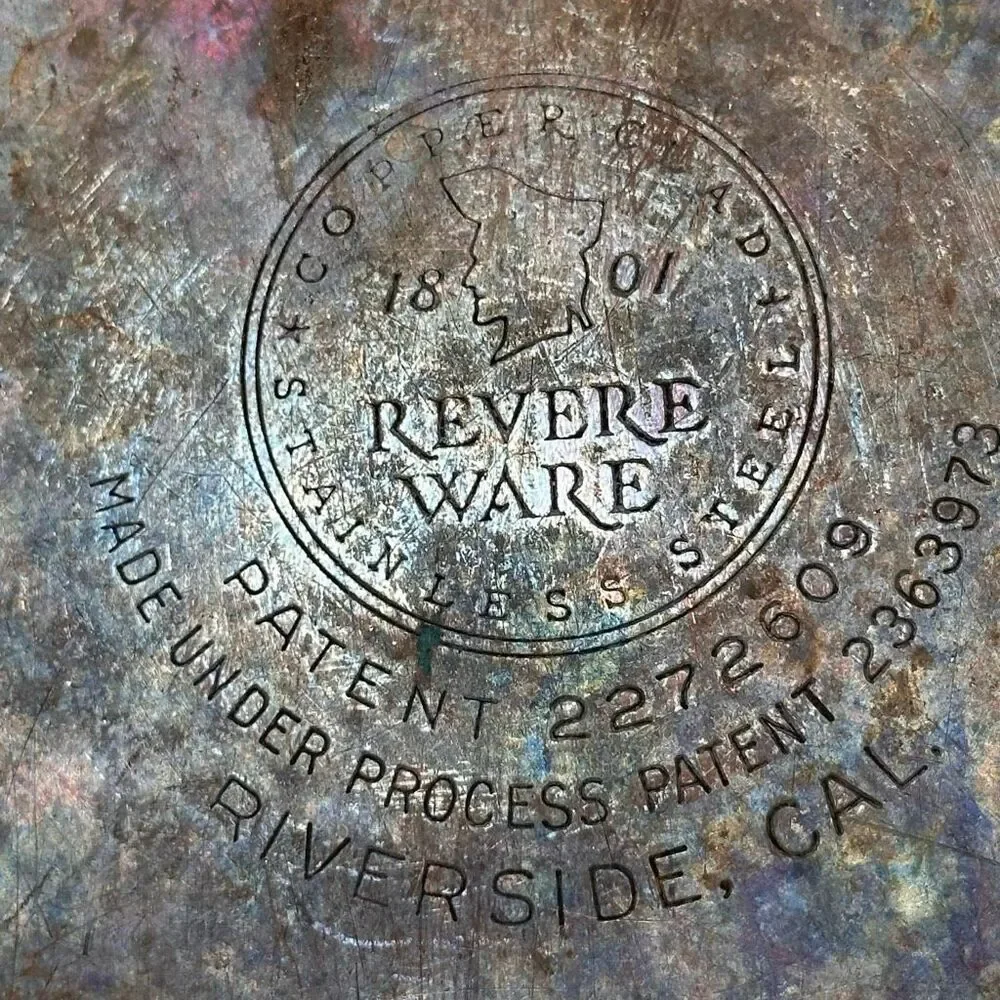 Vintage Revere Ware 2 Quart Saucepan Stainless Steel Body Copper Bottom Pre 1068